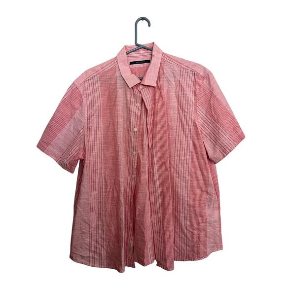 Perry Ellis Men's Salmon Pink Portfolio City Fit Button-down Shirt Size XXL - Picture 1 of 5